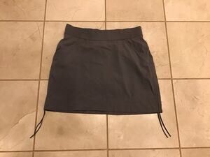Columbia Anytime Skort/Skirt Sz M Ruched Drawstring Side Granola Hiking Gorpcore